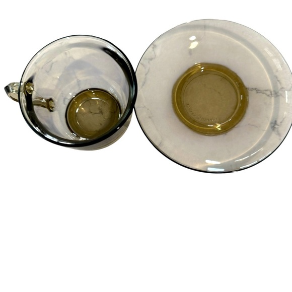 Vintage Durax France Set Of 6 Expresso Cup Amd Saucers Brown - Picture 4 of 4